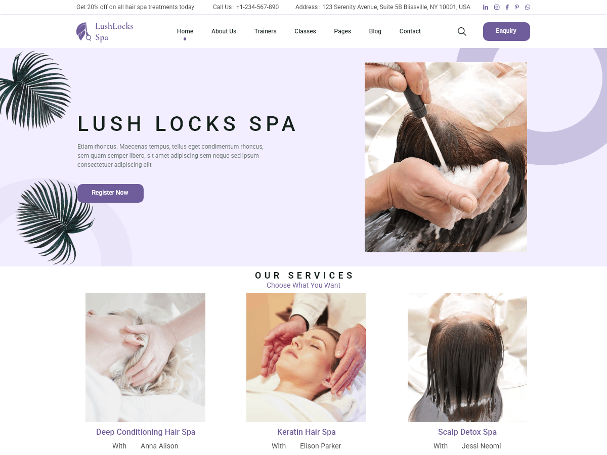 Free Spa WordPress Theme
