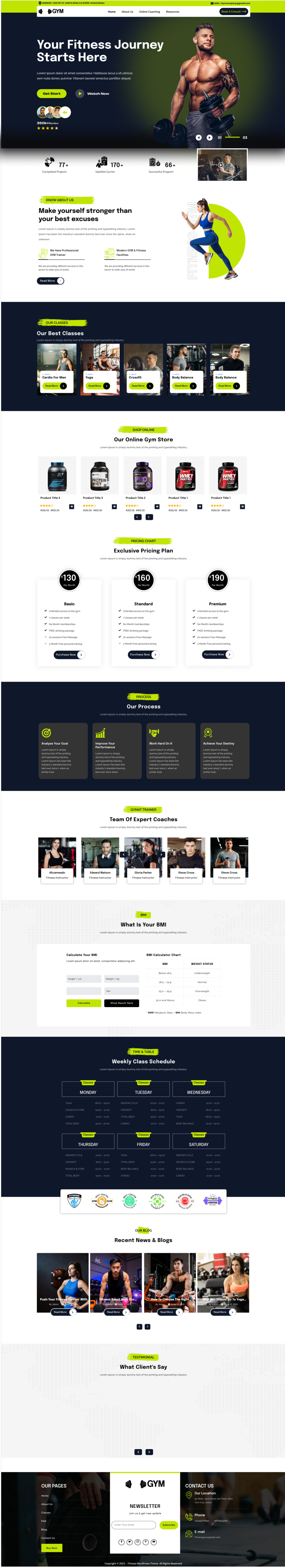 Gym WordPress Theme